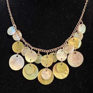 Vintage green shell necklace and earrings set. EUC